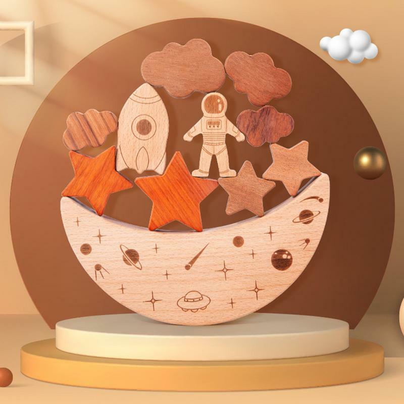 Kreatywne drewniane bloki do układania w stosy zabawki dla dzieci interaktywna gra zrównoważone klocki dla dzieci zabawki edukacyjne Montessori