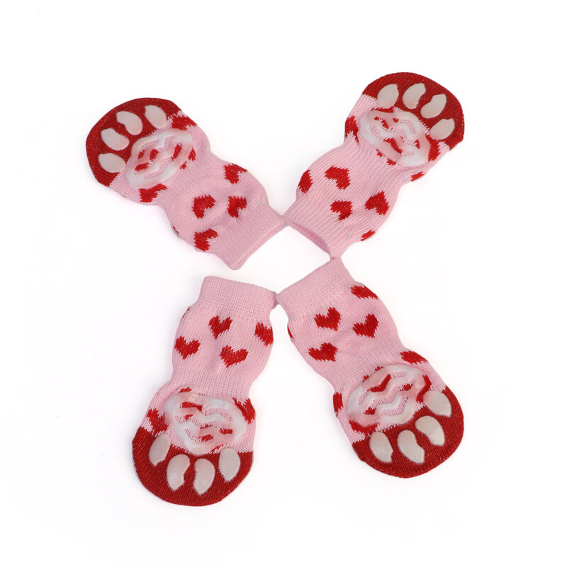 Calcetines antideslizantes para gatos y perros, calcetín cálido y grueso con suela suave, para proteger la pata, 2 pares