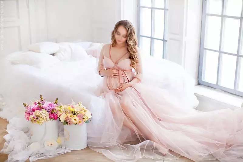 Mesh Maternity Photography Props Maxi Maternity Gown Lace Maternity Dress Short Sleeve Women Fancy Shooting Photo Pregnant Dress