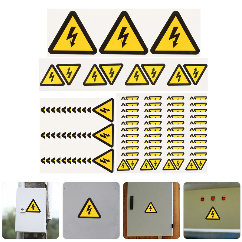 Etiquetas adhesivas de 24 piezas para amortiguadores eléctricos, advertencia de alto voltaje, pequeñas, seguras