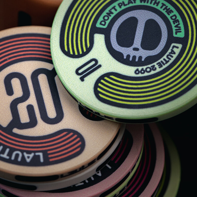 Laute Chip keramik peringatan Poker catur hiburan alat peraga permainan catur EDC koin Chip canggih permainan meja