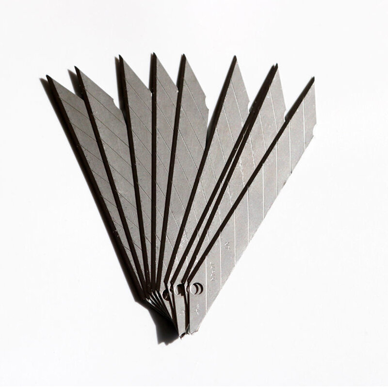 스테인레스 스틸 스냅 트리머 조각 블레이드 유틸리티 나이프, 일반 블랙 실버 DIY, 9mm, 100 개, 10 박스, 30 60 도