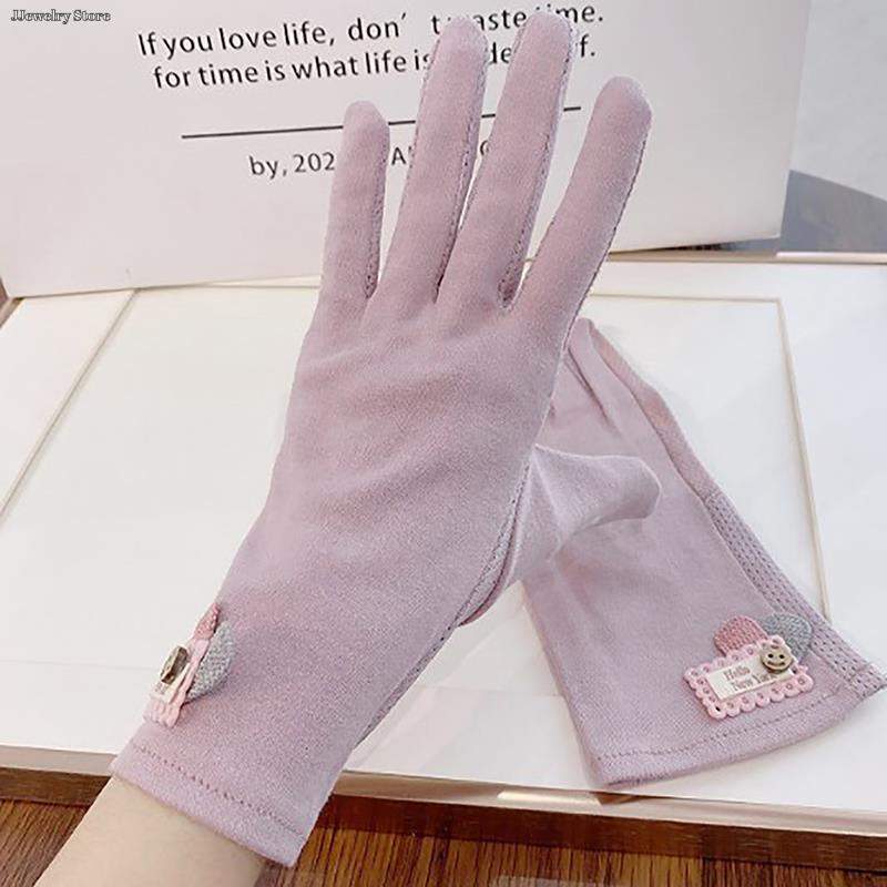 Женские солнцезащитные перчатки, летние солнцезащитные перчатки, нескользящие перчатки для сенсорного экрана, велосипедные варежки для вождения, тонкие перчатки с защитой от УФ-лучей