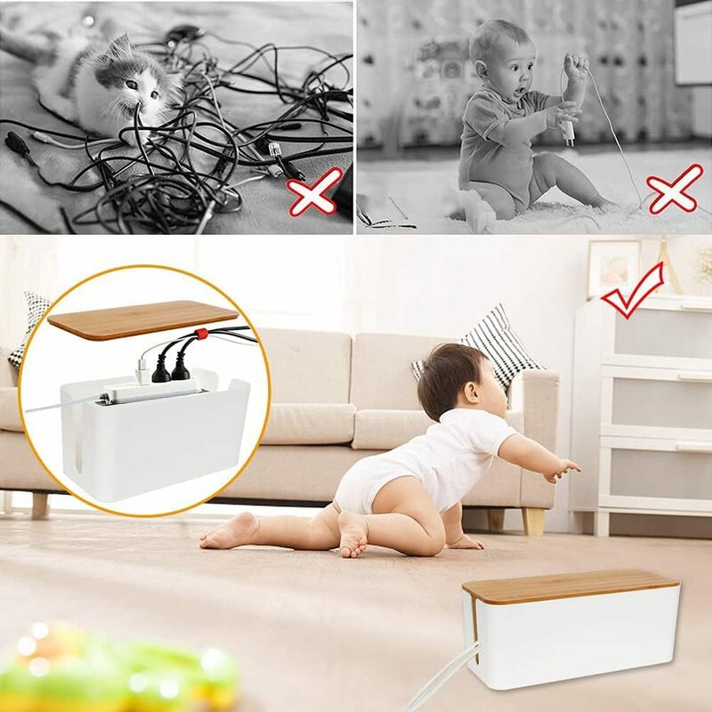Cable Storage Box Power Line Dustproof Case Charger Socket Organizer For Wire Plug Protection anti-electric Shock finishing Box