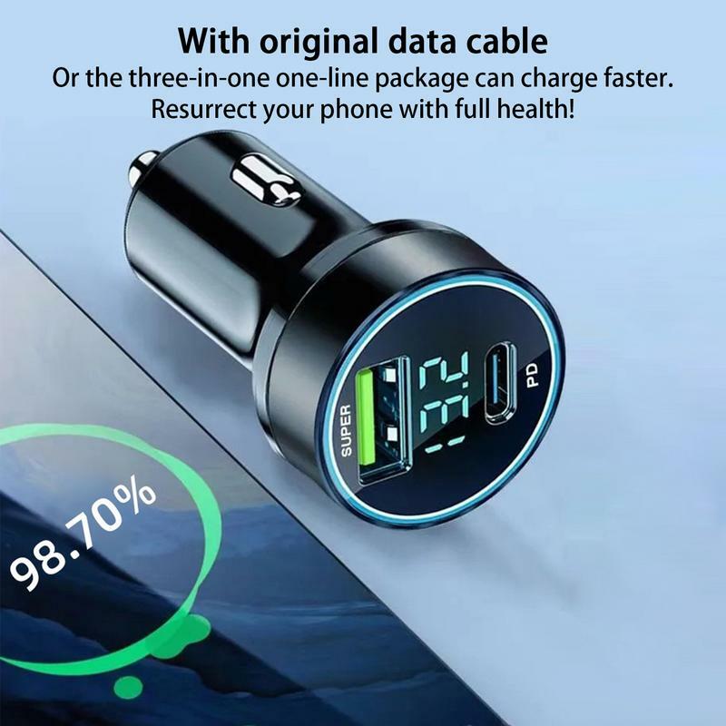 Fast USB Car Charger Smart Chip Dual Charging Ports Charger Power Efficiency Avoid Overloading USB Charger Perfect Car Lighter