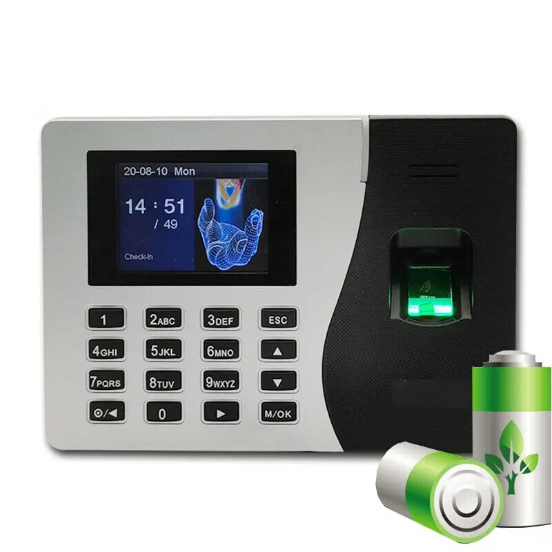 K14 TCP/IPTime Attendance System Employee Office Machine Time Clock  USB Biometric Fingerprint  Record Optional Battery