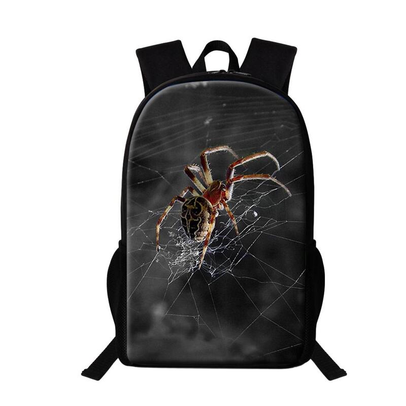 Mochila de hombro de viaje de negocios para hombre, mochilas escolares de animales de araña, mochila escolar con logotipo personalizado para niños, bolsa de libros con estampado de moda para estudiantes