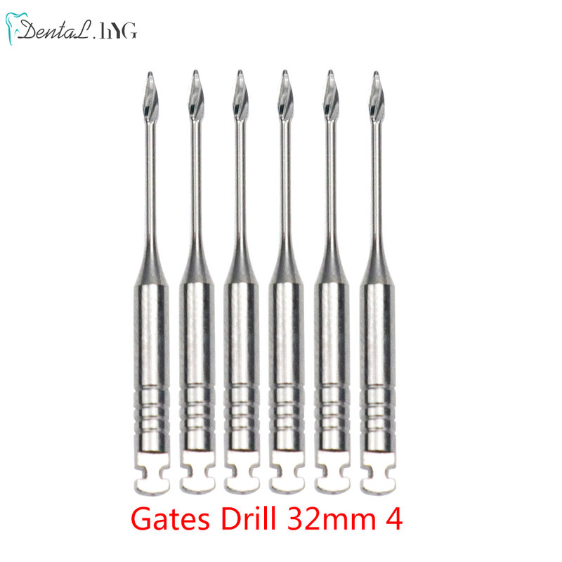 Aço inoxidável Dental Endodontic Gates Broca, Glidden Rotary, Uso do Motor, Endo Files, #1-6, 32mm, 6pcs por pacote