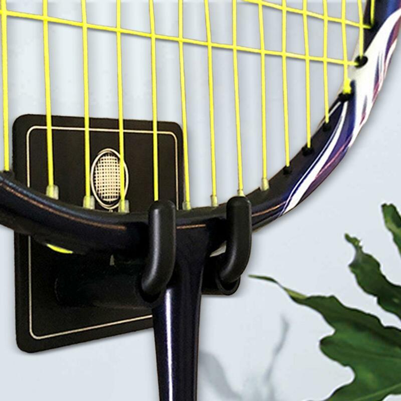 2 Pieces Wall Mounted Racket Rack Badminton Racket Hook Badminton Racket Storage Rack Vertical Display Holder for Gym Bedroom