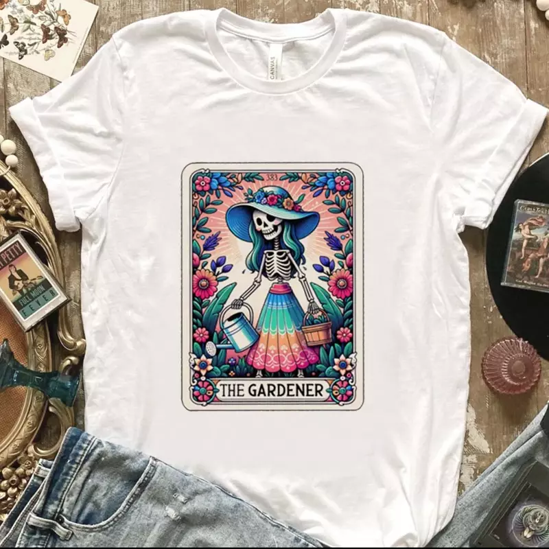 Ogrodnik letnia moda w stylu lat 90 odzież z krótkim rękawem Top z nadrukiem moda t-shirt wzór odzieży damskiej urocza koszulka