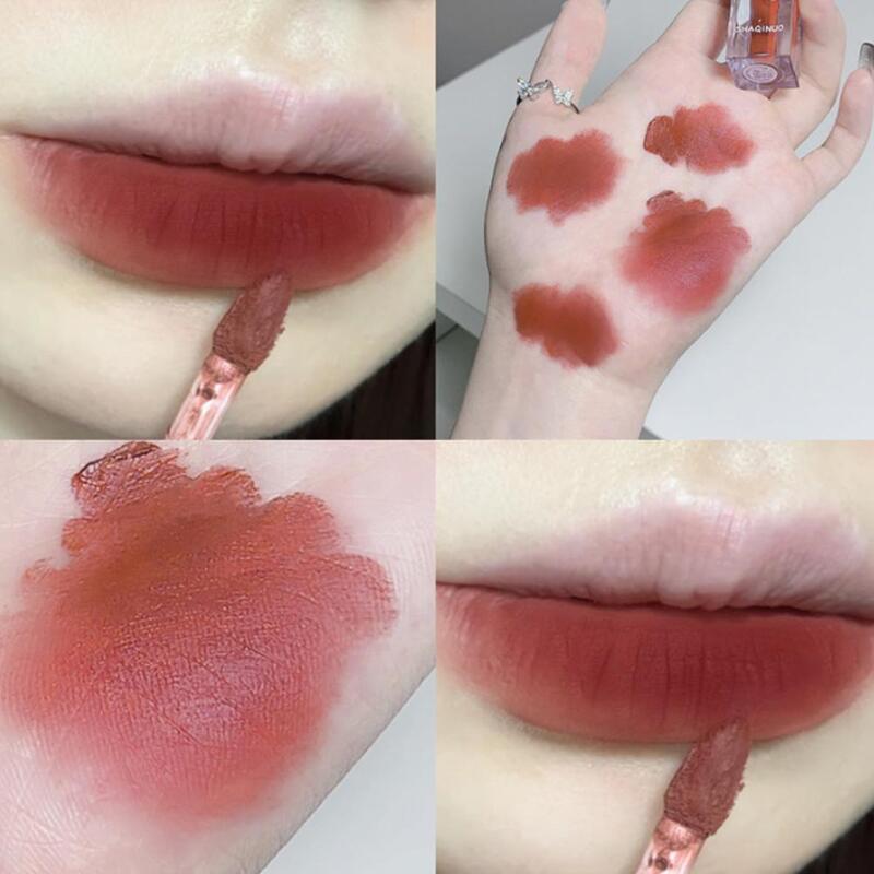 Soft Matte Velvet Lip Glaze para mulheres, maquiagem duradoura, bálsamo de brilho suave, impermeável, batom sexy, presente, E7V0