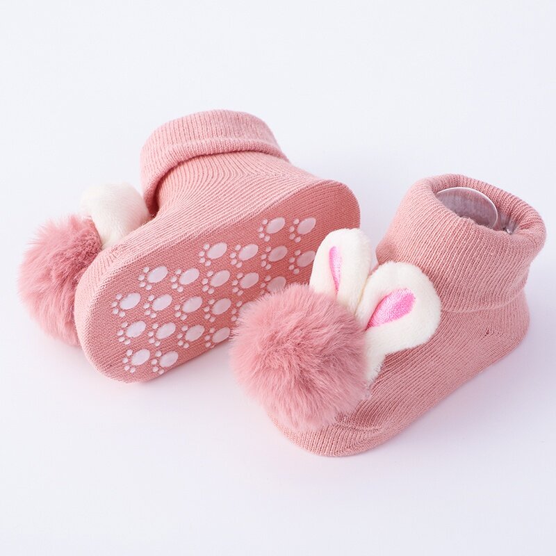 2Pcs Set Baby Socks Headband Cute Plush Ball Newborn Short Socks Cute Kids Baby Girl Hairbands Socks Photo Props