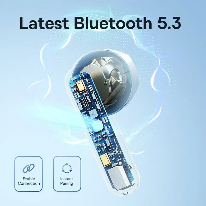 Baseus Bowie E16 Fone de ouvido sem fio Bluetooth 5.3 Fones de ouvido 30H longa duração da bateria IPX4 impermeável