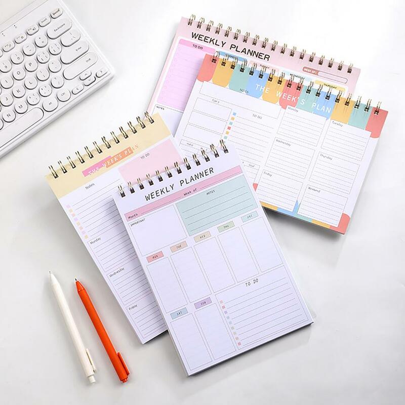 Cuaderno planificador semanal en inglés, Bloc de notas con ajuste de objetivos, Agenda Diaria, lista de tareas pendientes, suministros de oficina escolar