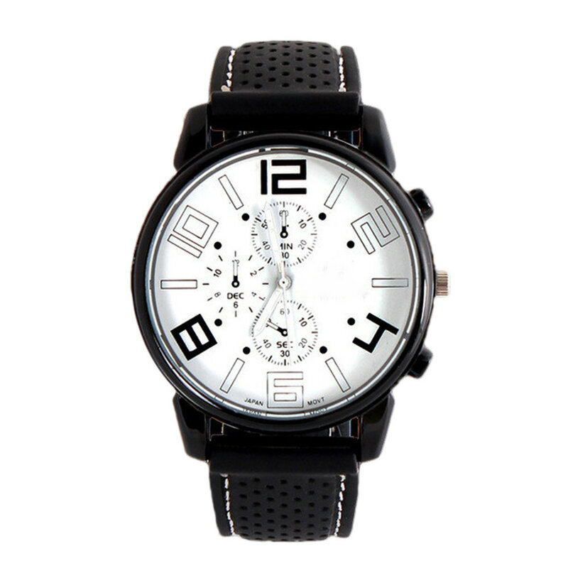 Relógio de pulso de silicone de luxo masculino, relógio simples, presente masculino, banda de moda legal, presentes masculinos