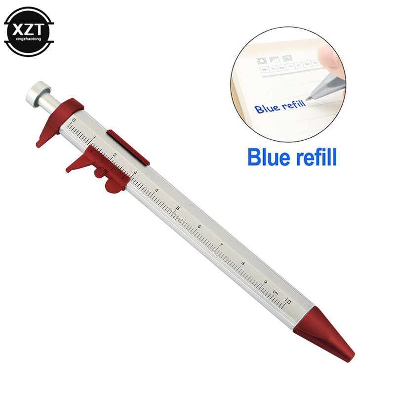 Multifuncional Gel Ink Pen, Vernier Caliper, Roller Ball Pen, Papelaria Ball-Point, Recarga Azul, Ferramentas Escolares, 0,5 milímetros