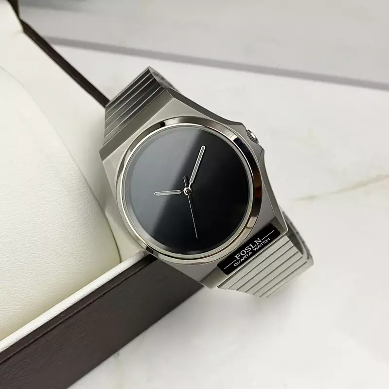 Reloj de cuarzo para parejas, cronógrafo con esfera estéril, diseño minimalista Bauhaus