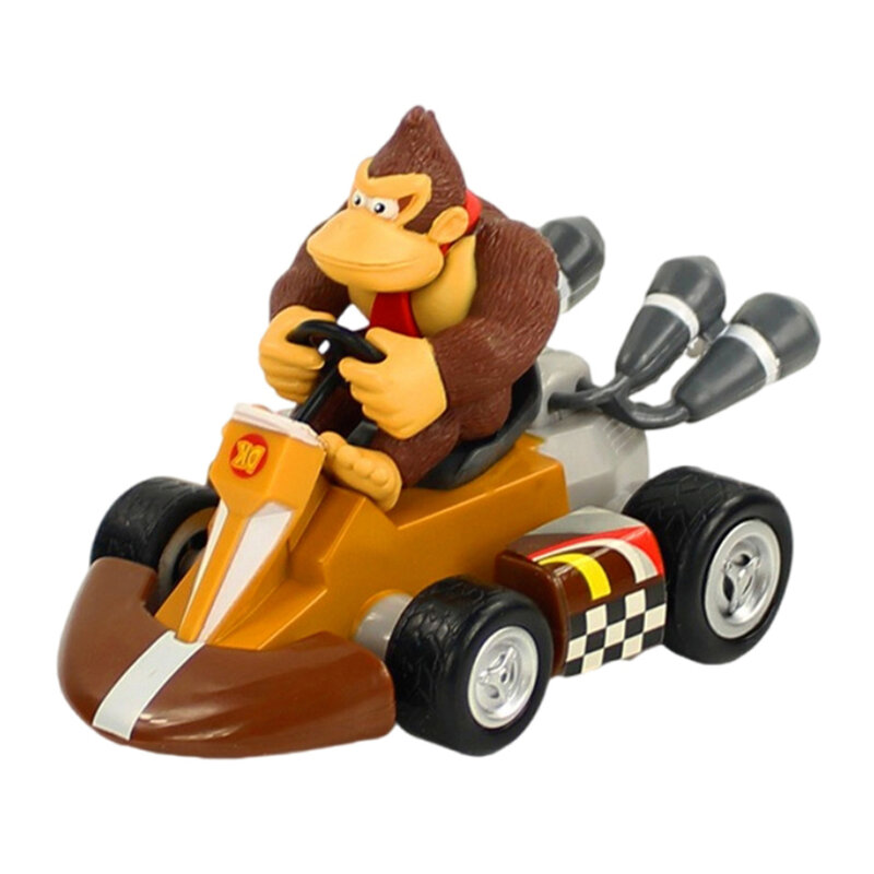 Super Mario Pull Back Car Green Yoshi Donkey Kong Bowser Luigi Toad Princess Peach figura de acción juguetes Anime Game Doll, regalos para niños