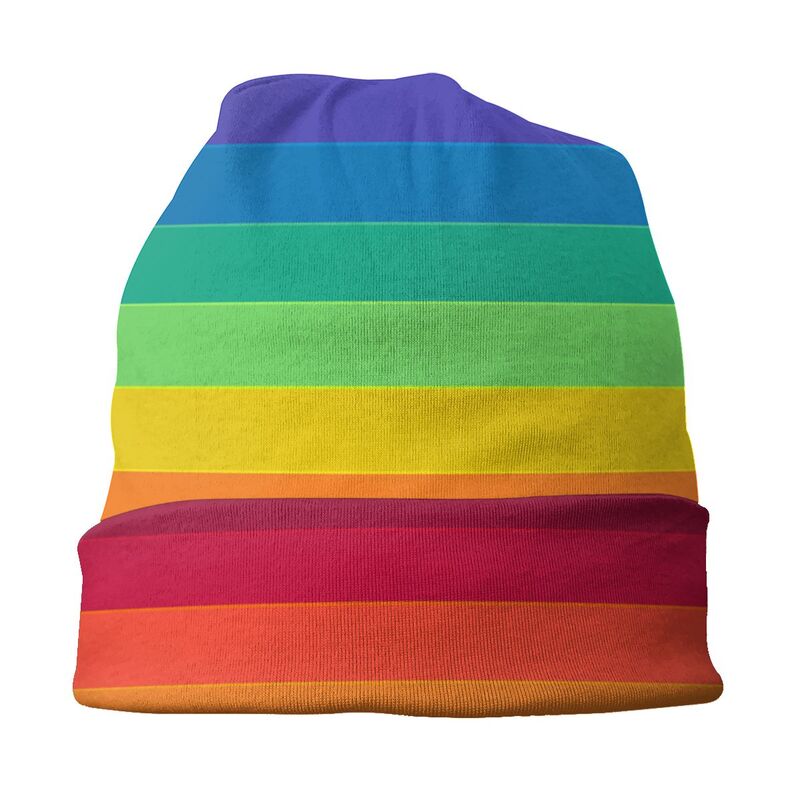 Rainbow Pattern Skullies Beanies Hat Hip Hop Autumn Winter Outdoor Unisex Cap Adult Summer Warm Dual-use Bonnet Knitting Hats