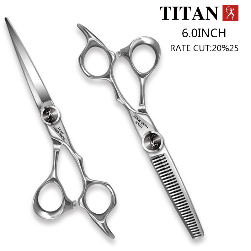 TITAN-Tijeras profesionales de peluquero, juego de corte de cabello de 5,5 y 6,0 pulgadas, acero japonés 440c