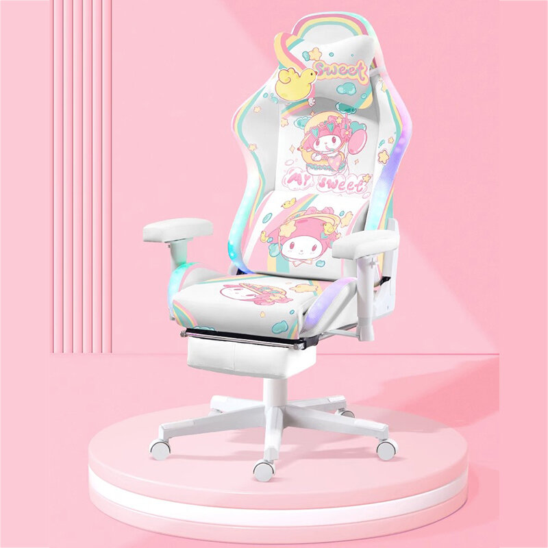 Nieuwe Mode Gaming Stoel Schattige Anime Print Met Led Licht Thuiskantoor Computerstoel Live Gaming Stoel