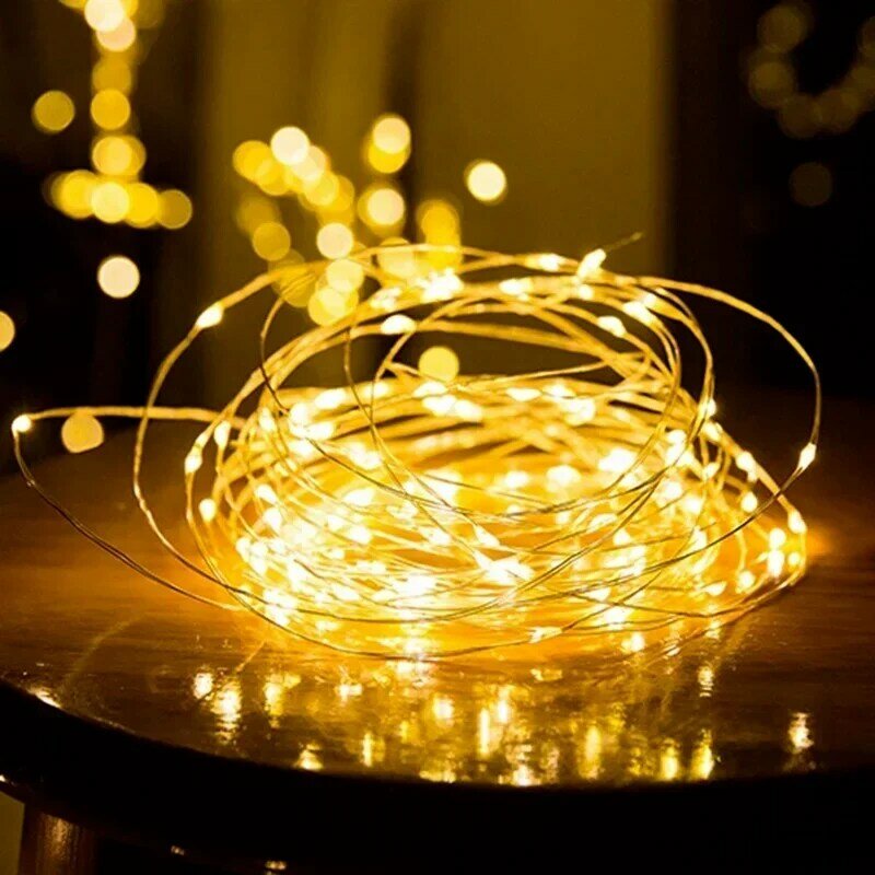 3V Low-voltage Battery/USBChristmas Decoration Fairy Light String Flower Wreath  Power Supply, Holiday Indoor Hanging Lights