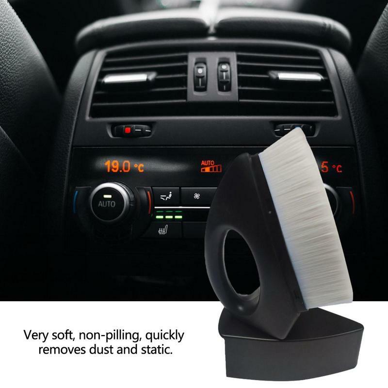 Cepillo de limpieza Interior de coche para salida de aire acondicionado, consola central, herramienta de limpieza de eliminación de polvo, cepillo suave, cepillo de detalle de arco de coche