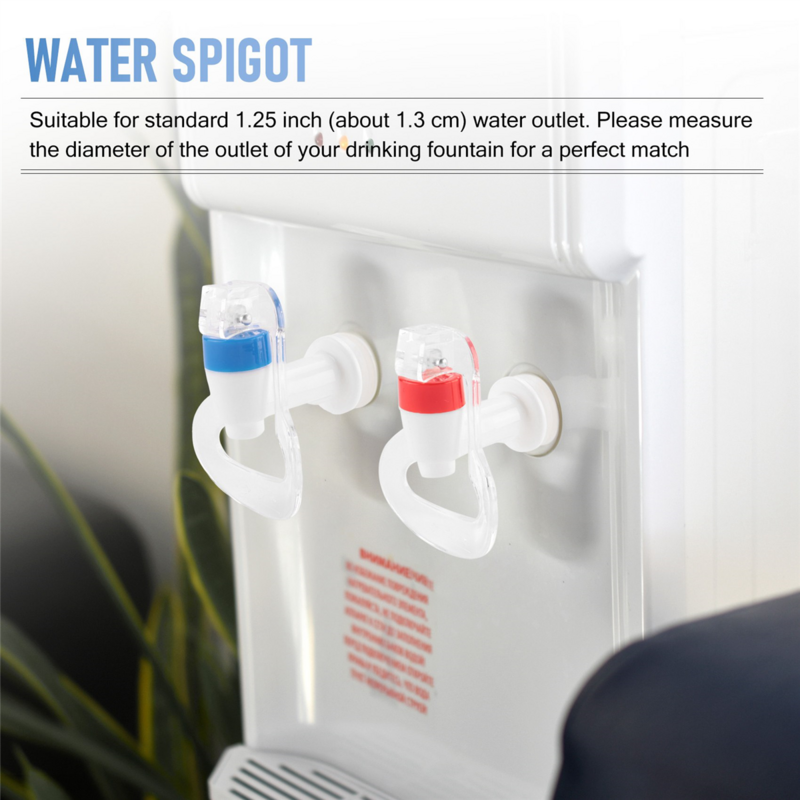 ウォーターディスペンサー交換用プッシュ蛇口、冷水および温水噴霧器、青と赤のパック