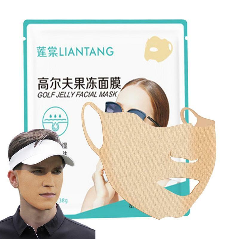 Sun Patches For Face Golf Face Cover Cooling Jelly Hydrogel Patches UV Protection Golf Masque For Cycling Running Golf Hiking