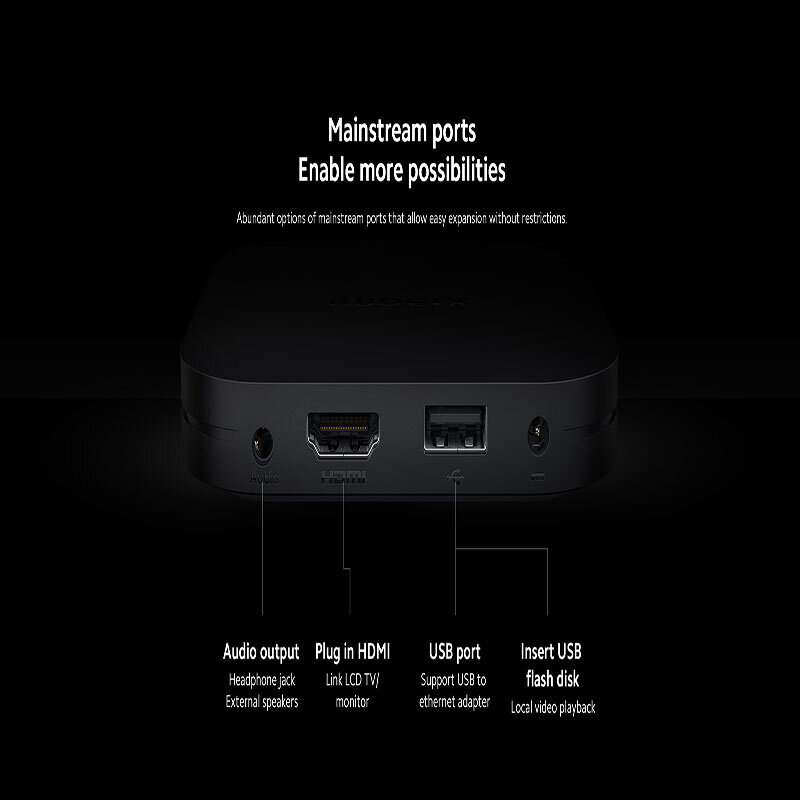 ТВ-приставка Xiaomi Mi TV Box S 2-го поколения 4K Ultra HD BT5.2 2 ГБ 8 ГБ Dolby Vision HDR10 + Google Assistant Smart Mi Box S Player