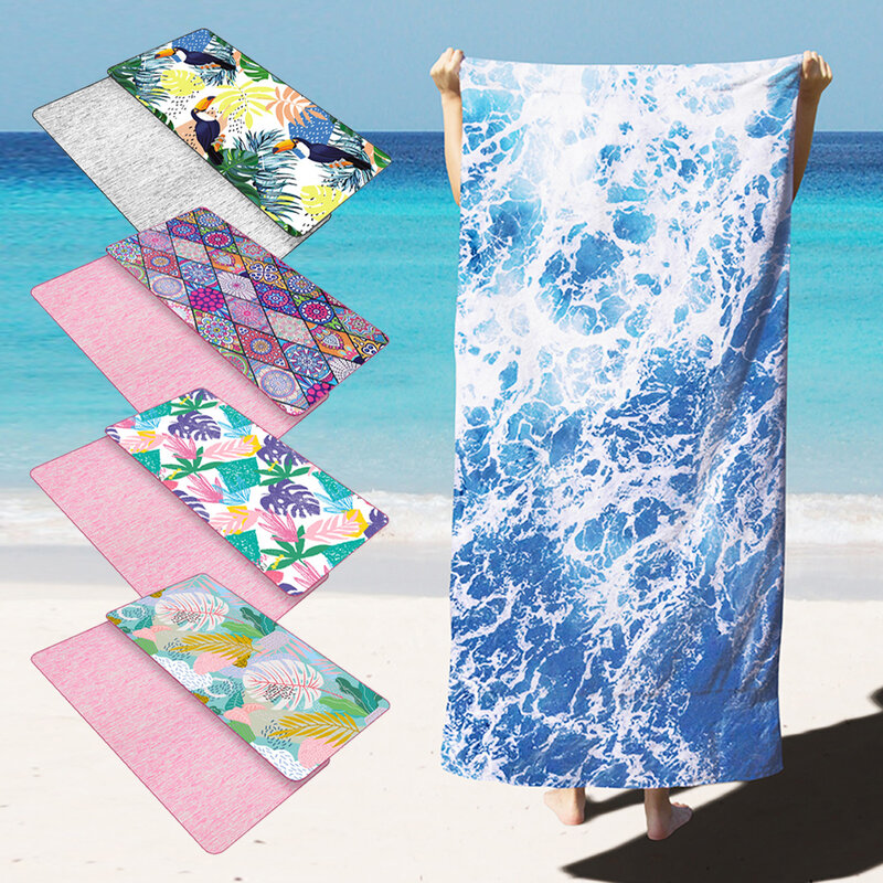 Toalla de playa de secado rápido, manta de microfibra, toalla estampada de secado rápido, absorbente, para piscina