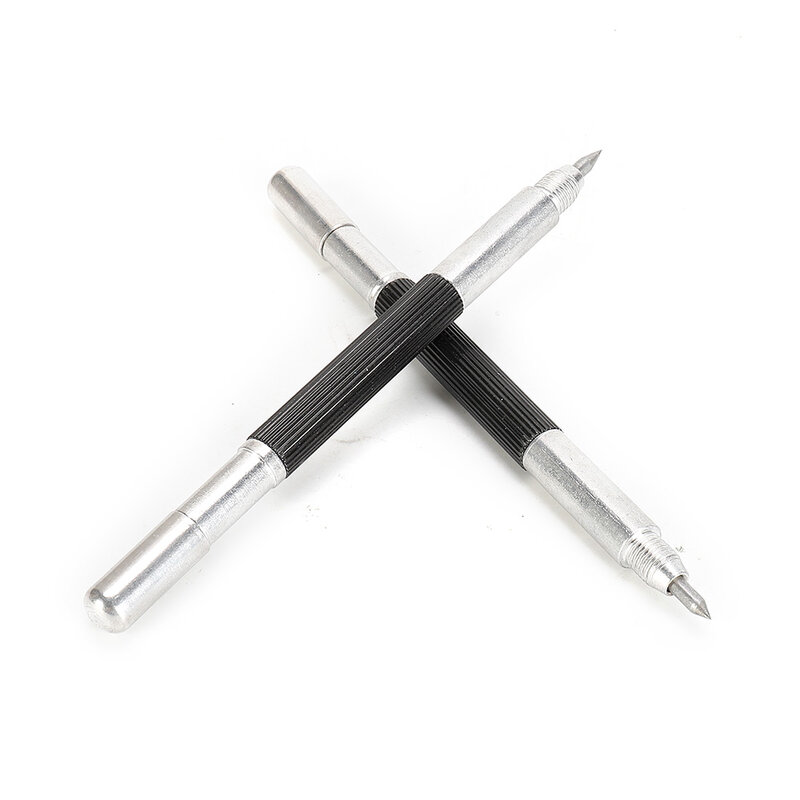 2 Stuks Dubbelzijdig Wolfraamcarbide Schrijf Pen Tip Stalen Krabber Marker Metalen Keramische Belettering Pen Keramische Markering Pen