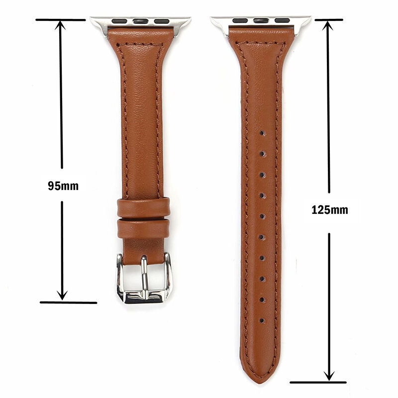 Cinturino in pelle per cinturino apple watch 44mm 40mm 41mm 38mm 45 mm correas Slim Wristband braceletes iwatch series 8 ultra 7 6 5 4 se