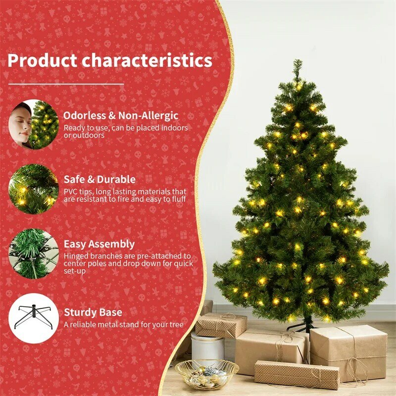 1,8 м, 2,3 м, Рождественская елка, зеленые большие рождественские елки, рождественское уличное украшение, новый год 2024, домашняя фотография, Рождественская Декорация