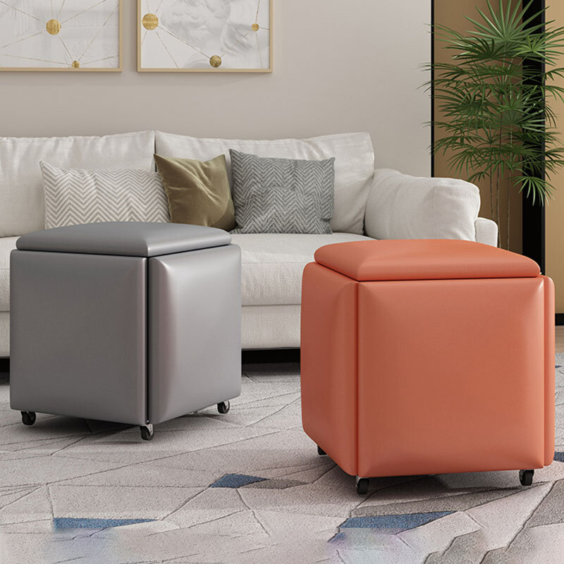 Nordic 5 em 1 sofá fezes macias criativo casa rubik cubo combinação dobrável fezes multifuncional sala de estar móveis