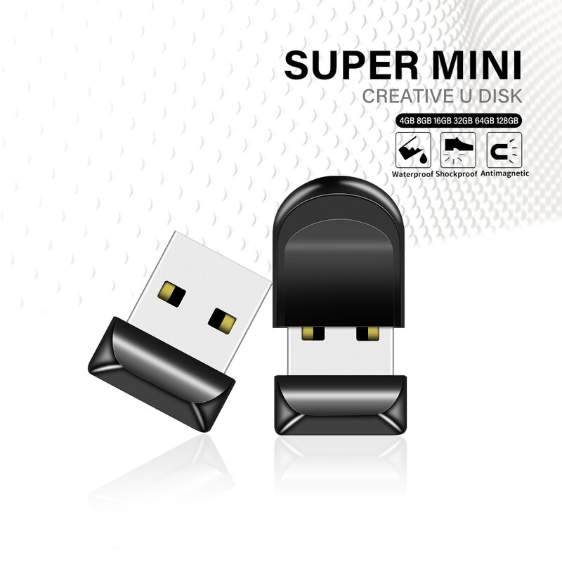 JASTER-Mini unidad Flash USB 2,0, Pendrive de plástico de 64GB, 32GB, color negro, a la moda