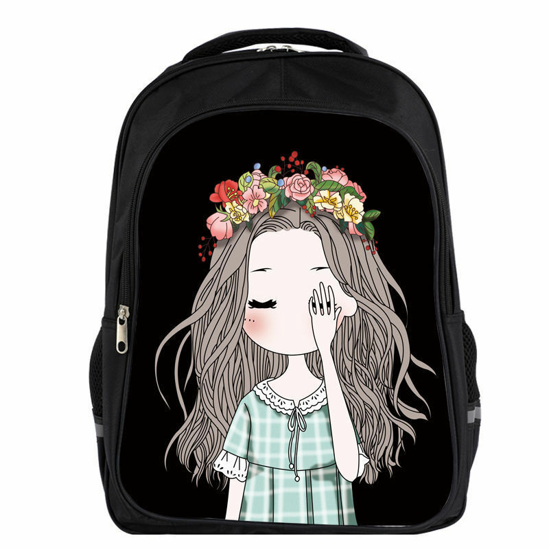 Menina personagem série bonito crianças mochilas novo grande capacidade estudante primária escola secundária sacos all-match