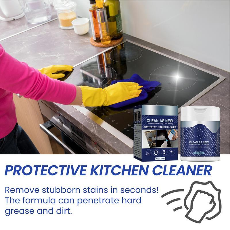 ผงทำความสะอาดห้องครัวอเนกประสงค์ทำความสะอาดจาระบีโฟมทำความสะอาดสนิมรวมถึงถุงมือแปรงและเช็ด