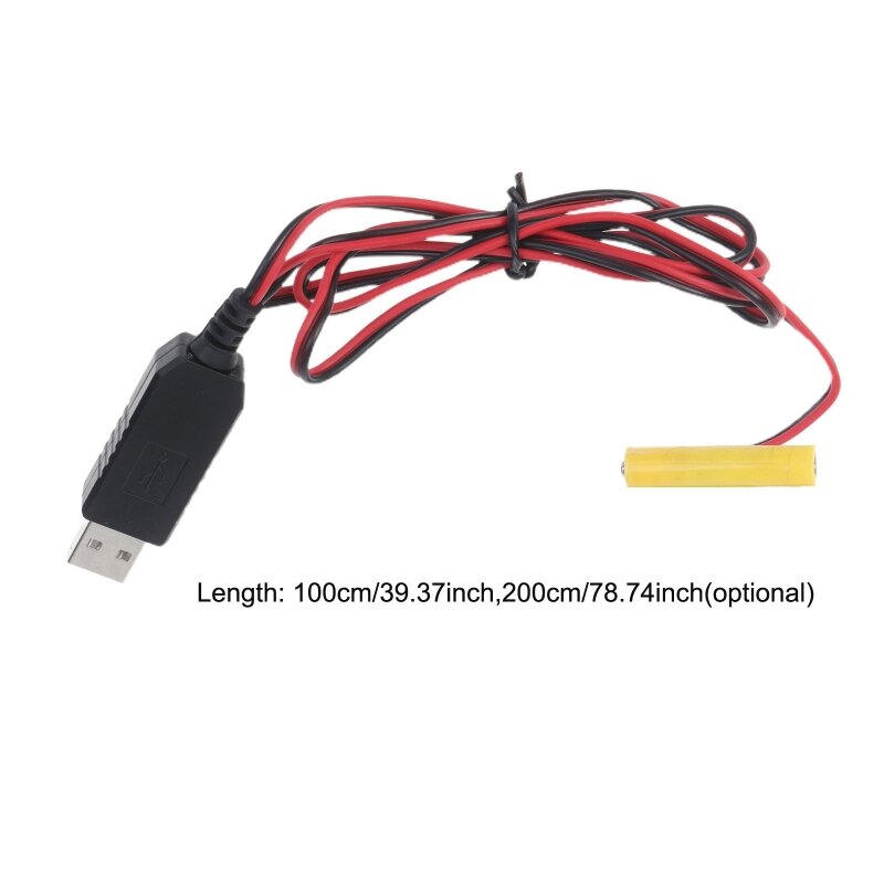 Kabel Catu Daya USB Pengganti Kabel Penghilang Baterai AAA 2xLR03
