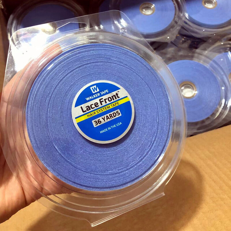2.54Cm * 36 Yards Blue Lace Front Tape Dubbelzijdig Plakband Voor Haarverlenging/Lace Pruik/Toupet