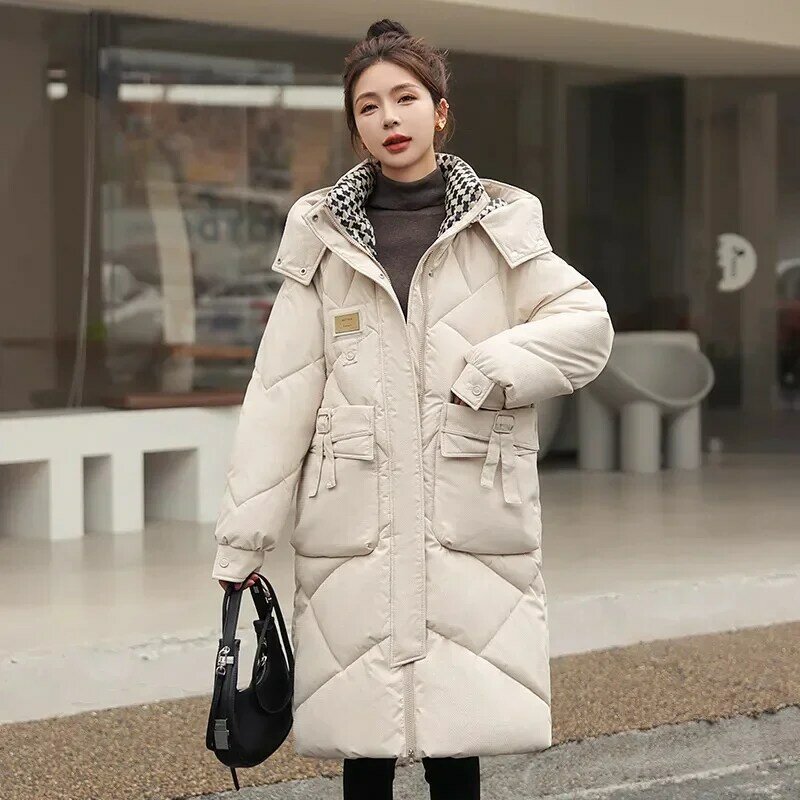 Parka de algodão feminino, parkas longas, jaqueta feminina fina, casaco de neve quente, grande, grosso, nova moda, outwear de inverno, 2023