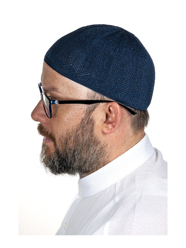 Luxury Steel Knitted Prayer Cap Quality Visual Appeal Ramadan Perfect Gift Lightweight Polyester Cotton For Men