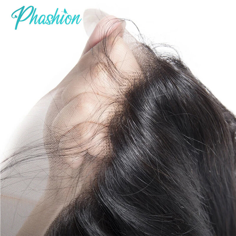 Phashion 26 28 Inch13x6 renda depan lurus pra pencabutan Swiss HD transparan penuh hanya depan hitam alami 100% rambut manusia