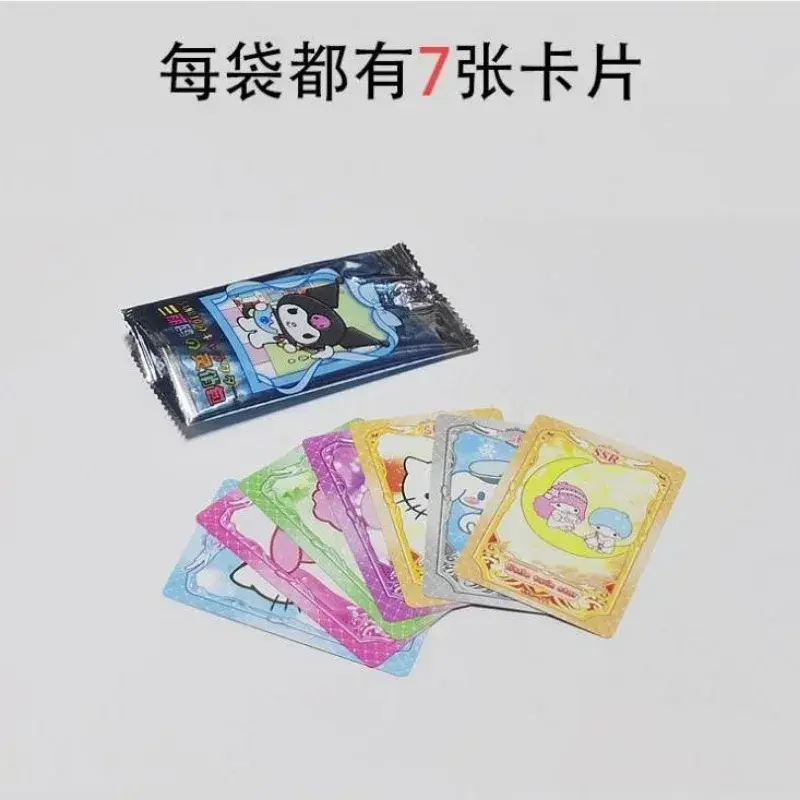 Tarjeta de colección de juguetes para niños, Hello Kitty, rollo de canela, Kuromi, Sanrio, exquisita tarjeta Flash, regalo de cumpleaños para niños y niñas