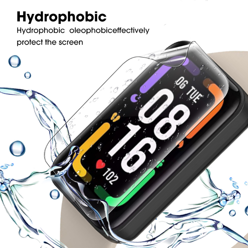 1/10 pces protetor de tela para xiaomi redmi banda 2 hd capa completa macio tpu hidrogel filme para redmi banda 2 smartwatch não vidro
