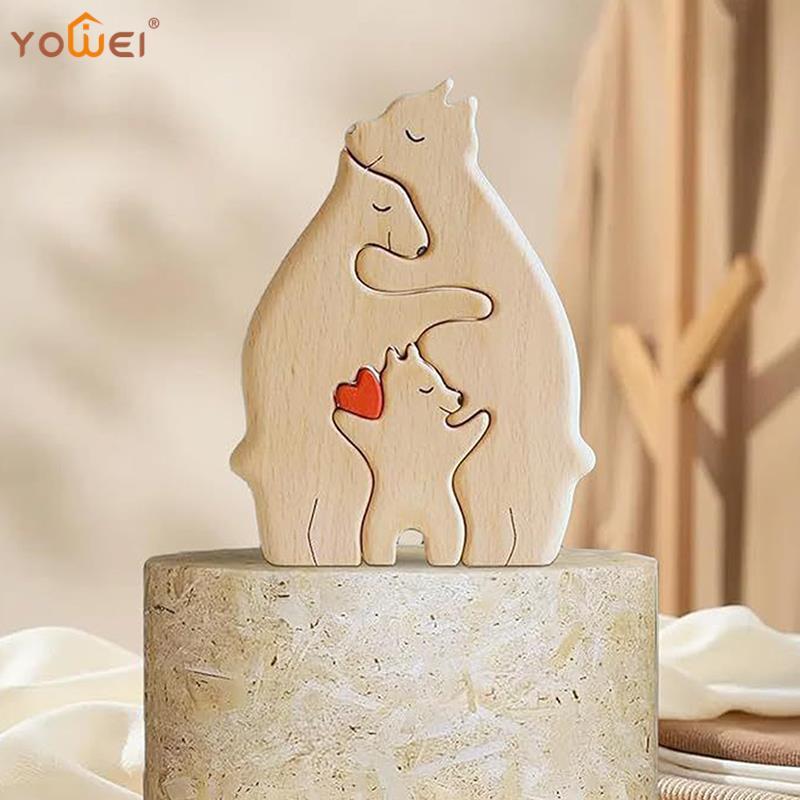 1Set Creative Art Puzzle Bear Family Theme decorazione da tavolo regali per la famiglia per i membri della famiglia