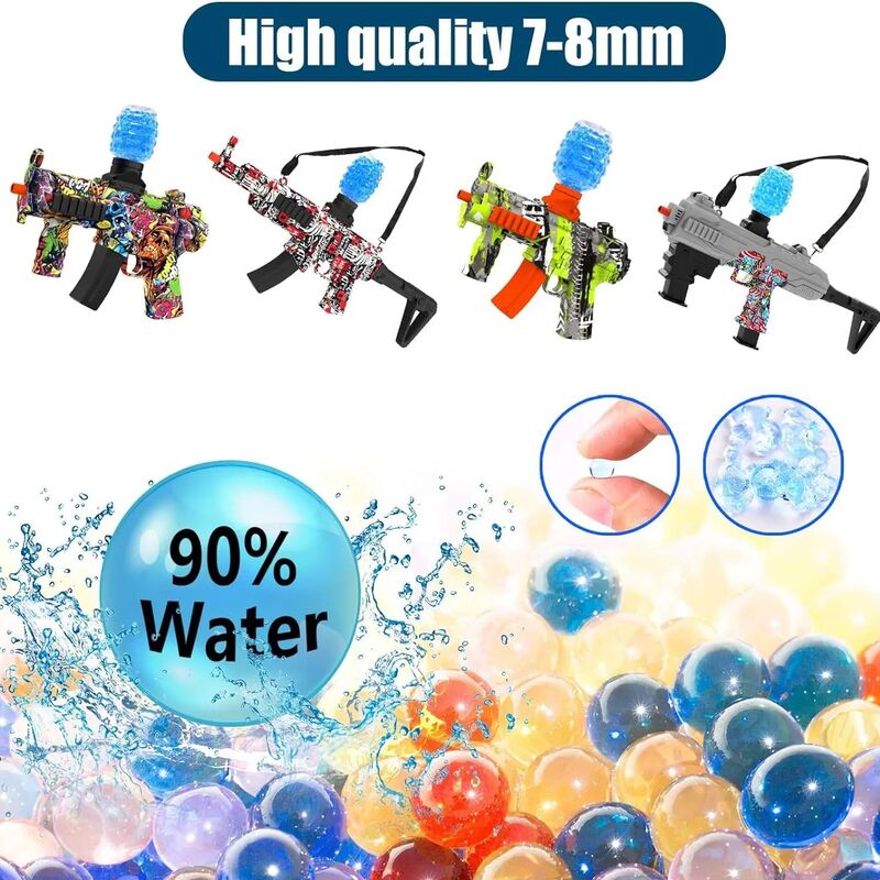Gel Balls Ammo Splat Gun Beads Blaster 7-8 mm Water Ball Decorations Bullet for Orbeez Ball Gun Eco Friendly Ball Art DIY Supply