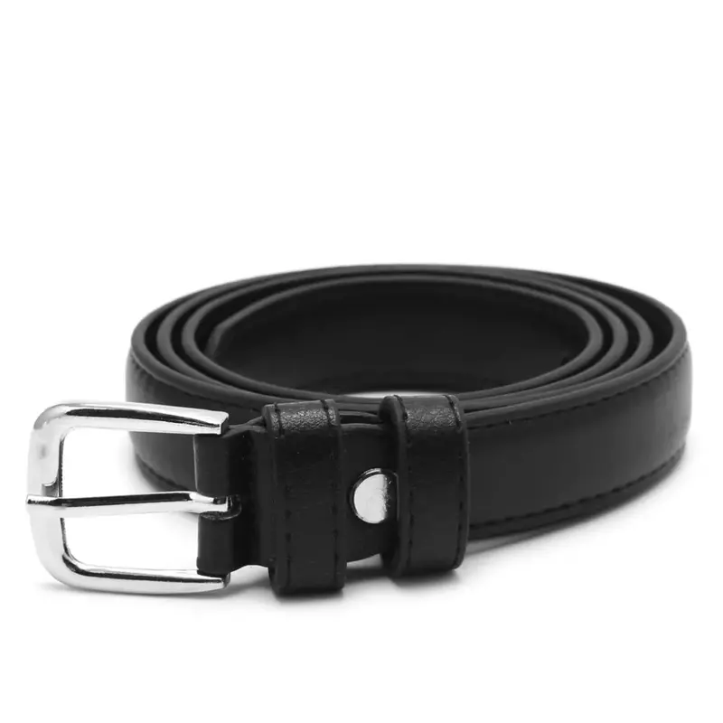 Cinturones de cuero con hebilla de Metal para mujer y niña, cinturón de cintura de diseño informal, 1 unidad