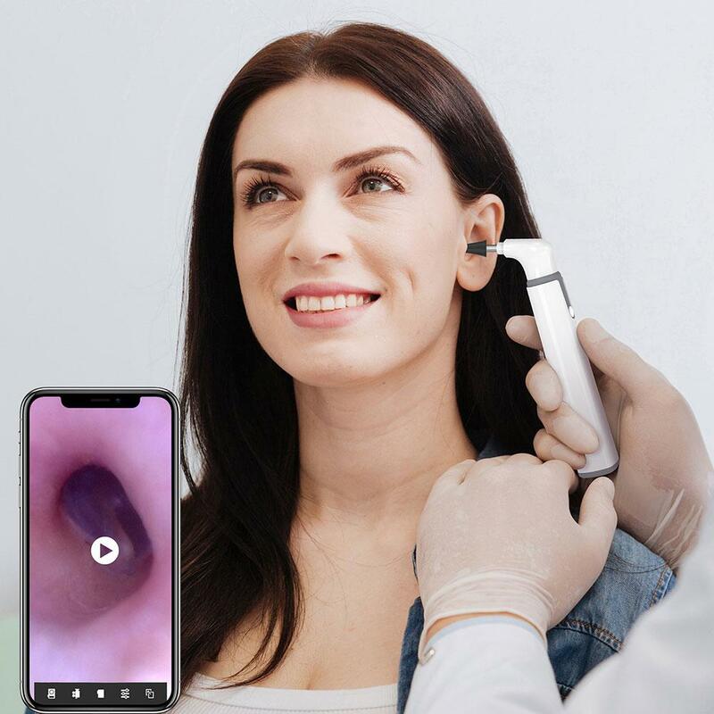 Kamera telinga endoskopi nirkabel 3.9mm, otoskop telinga Wifi 720p dengan 6 Led untuk anak-anak dan dewasa mendukung Android dan Ipho L3l3