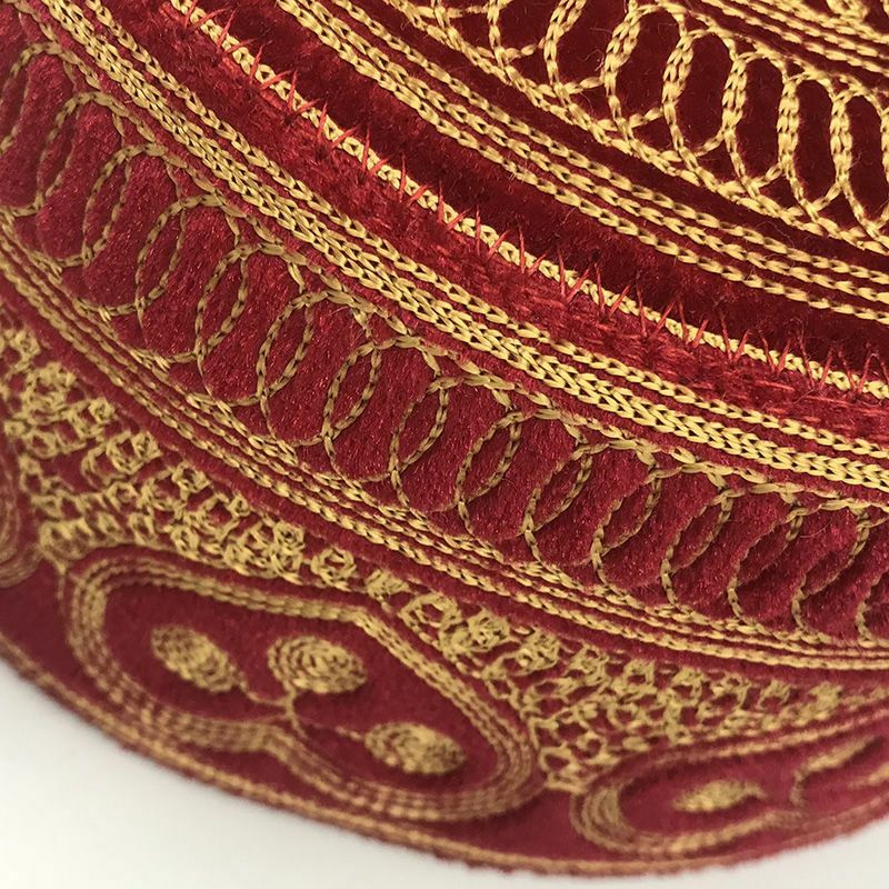Muslim Caps For Men Clothing Freeshipping Kippah Jewish Saudi Arabia Kufi Islamic Hijab Prayer Hat Red Wedding Embroidered